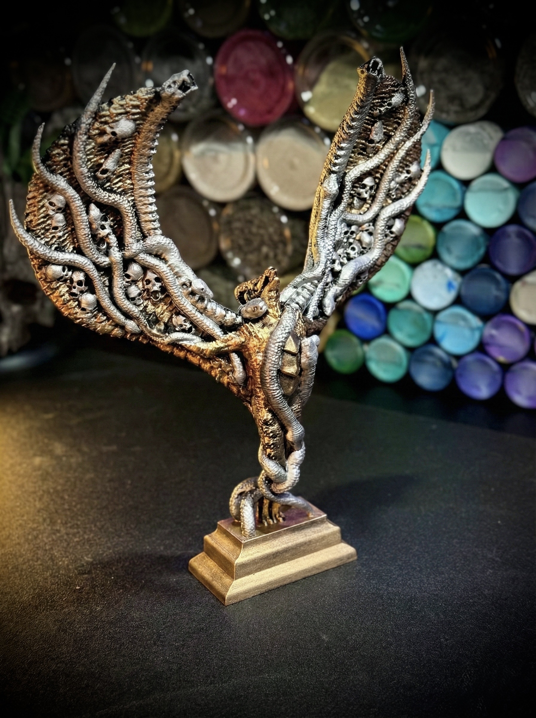 The dragon angel statue.